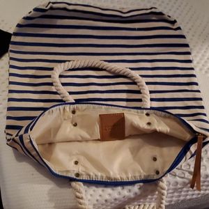 Summer and Rose Navy Striped Tote